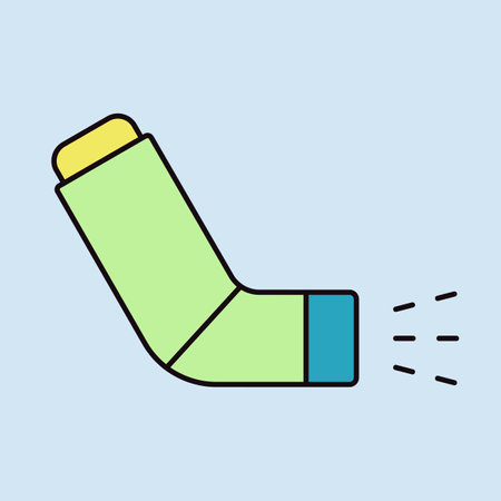 Asthma inhaler vector flat icon. Medicine and healthcare, medical support sign. Graph symbol for medical web site and apps design, logo, app, UIのイラスト素材