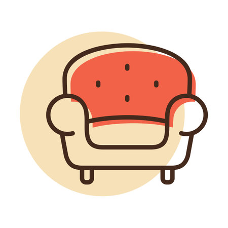 Comfortable soft armchair vector icon. Graph symbol for furniture, web site and apps design, logo, app, UIのイラスト素材