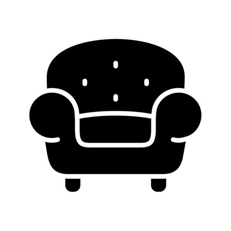 Comfortable soft armchair vector solid icon. Graph symbol for furniture, web site and apps design, logo, app, UIのイラスト素材