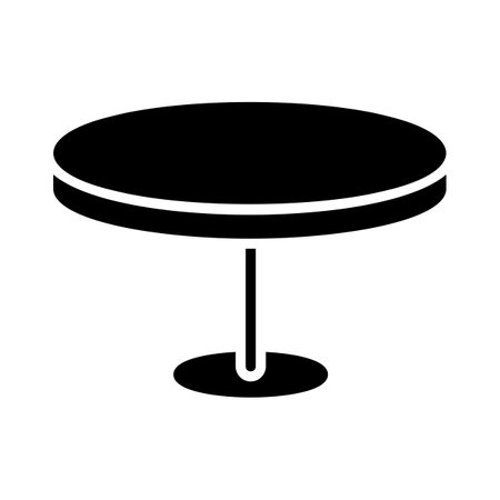 Round table vector solid icon. Graph symbol for furniture, web site and apps design, logo, app, UIのイラスト素材