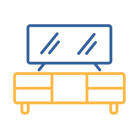 TV stand vector icon. Graph symbol for furniture, web site and apps design, logo, app, UIのイラスト素材