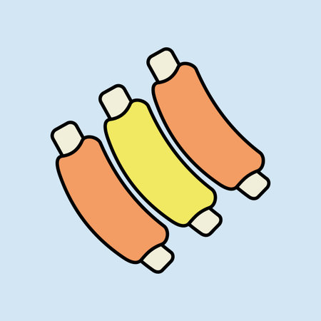 Ribs food meat flat icon. Farm animal sign. Graph symbol for your web site design, logo, app, UI. Vector illustrationのイラスト素材