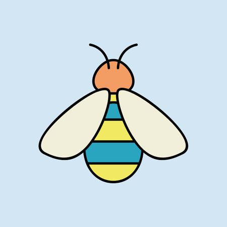 Honey bee flat icon. Farm animal sign. Graph symbol for your web site design, logo, app, UI. Vector illustrationのイラスト素材