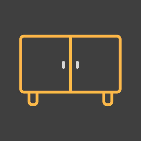 Nightstand vector on dark background icon. Graph symbol for furniture, web site and apps design, logo, app, UIのイラスト素材