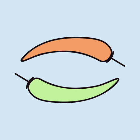 Red hot chili peppers vector flat icon. Barbecue and bbq grill sign. Vegetable. Graph symbol for cooking web site and apps design, logo, app, UIのイラスト素材