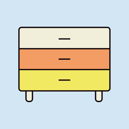 Bedside dresser vector icon. Chest of drawer sign. Graph symbol for furniture, web site and apps design, logo, app, UIのイラスト素材