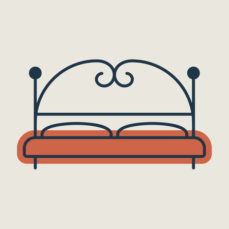 Big bed vector icon. Graph symbol for furniture, web site and apps design, logo, app, UIのイラスト素材