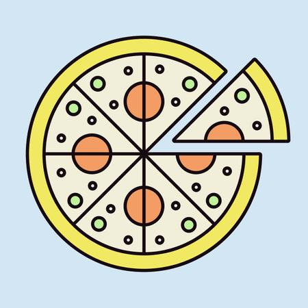 Pizza vector icon. Fast food sign. Graph symbol for cooking web site and apps design, logo, app, UIのイラスト素材