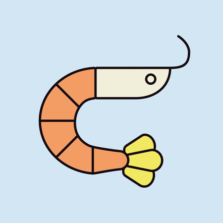 Shrimp vector seafood icon. Fast food sign. Graph symbol for cooking web site and apps design, logo, app, UIのイラスト素材