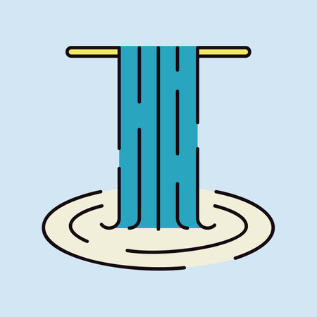 Waterfall of natural vacation vector isolated icon. Nature sign. Graph symbol for travel and tourism web site and apps design, logo, app, UIのイラスト素材