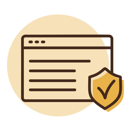 Internet safety vector icon. Web page with protection shield. Security sign. Graph symbol for your web site design, logo, app, UIのイラスト素材