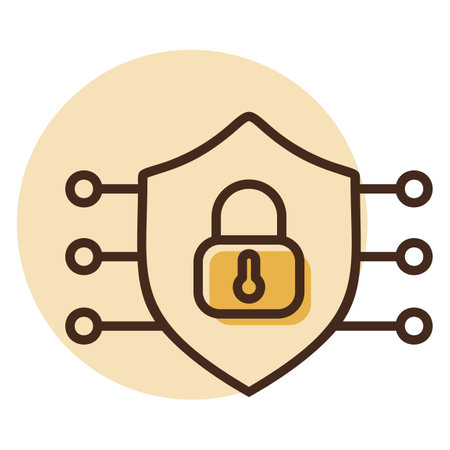 Security shield vector icon. Protection, safety, password security symbol. Concept of internet privacy cyber protection or antivirus. Cybersecurity and information network protectionのイラスト素材