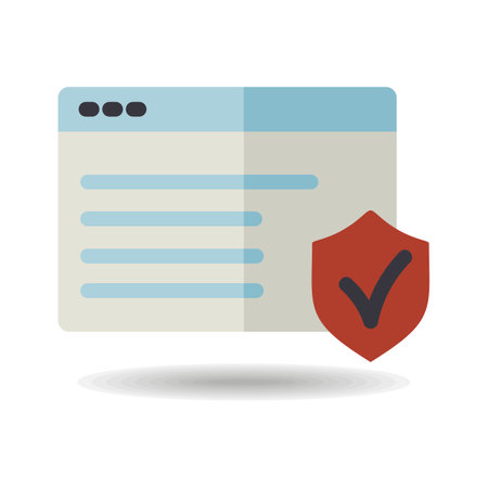 Internet safety vector icon. Web page with protection shield. Security sign. Graph symbol for your web site design, logo, app, UIのイラスト素材