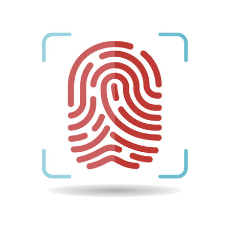 Finger scan vector icon. Fingerprint scanning technology concept. Identification system scanning. Security sign. Graph symbol for your web site design, logo, app, UIのイラスト素材