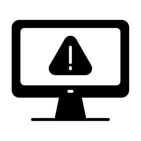 Computer warning vector icon. Simple digital system error. Security sign. Graph symbol for your web site design, logo, app, UIのイラスト素材