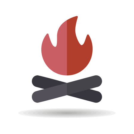 Bonfire vector icon. Camping and Hiking sign. Graph symbol for travel and tourism web site and apps design, logo, app, UIのイラスト素材