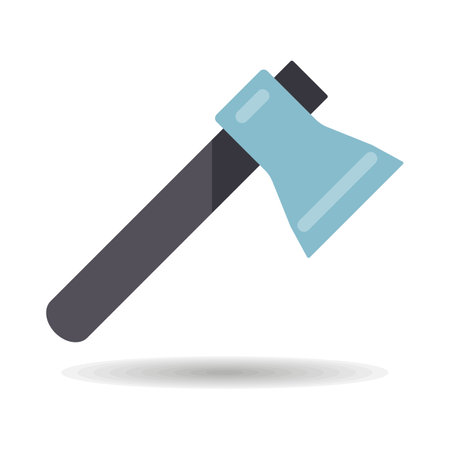 Axe or hatchet vector icon. Camping and Hiking sign. Graph symbol for travel and tourism web site and apps design, logo, app, UIのイラスト素材