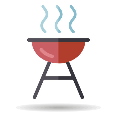 Grill BBQ cookout vector isolated icon. Graph symbol for cooking web site and apps design, logo, app, UIのイラスト素材
