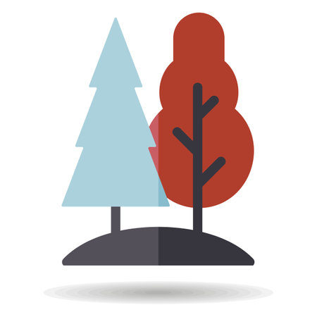Deciduous and conifer forest vector isolated icon. Nature sign. Graph symbol for travel and tourism web site and apps design, logo, app, UIのイラスト素材