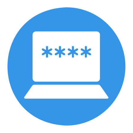 Laptop with password notification and lock vector icon. User authorization note symbol. Internet protection alert. Security sign. Graph symbol for your web site design, logo, app, UIのイラスト素材