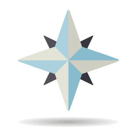 Wind rose vector isolated icon. Navigation sign. Graph symbol for travel and tourism web site and apps design, logo, app, UIのイラスト素材