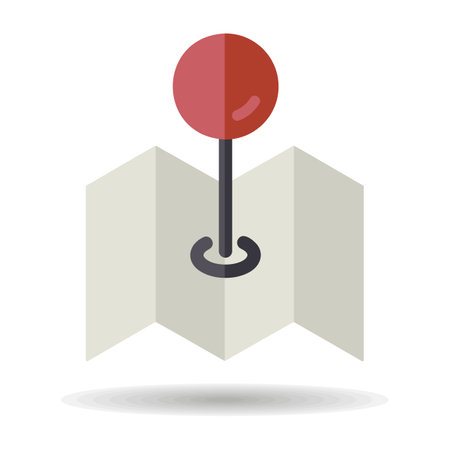 Map with pin, geo locate, pointer vector icon. Navigation sign. Graph symbol for travel and tourism web site and apps design, logo, app, UIのイラスト素材