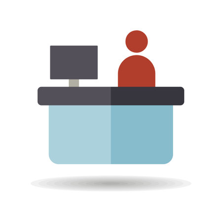 Hotel reception service vector isolated icon. Graph symbol for travel and tourism web site and apps design, logo, app, UIのイラスト素材