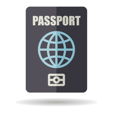 Passport vector icon, identification symbol. Graph symbol for travel and tourism web site and apps design, logo, app, UIのイラスト素材