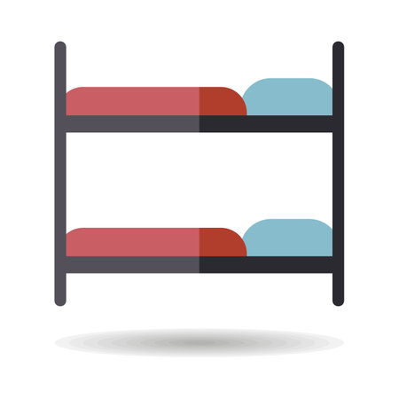 Bunk bed flat vector isolated icon. Graph symbol for travel and tourism web site and apps design, logo, app, UIのイラスト素材