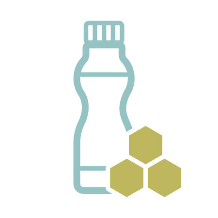 Drinkable yoghurt bottle with flavor honey vector icon. Dairy product sign. Graph symbol for cooking web site and apps design, logo, app, UIのイラスト素材