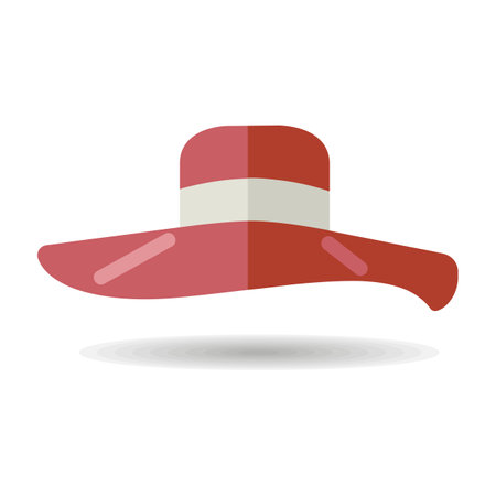 Woman summer hat vector icon. Girl beach sunhat. Summer sign. Graph symbol for travel and tourism web site and apps design, logo, app, UIのイラスト素材