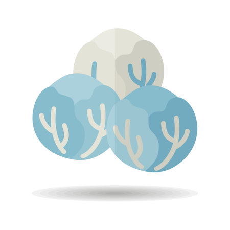 Brussels sprouts isolated design vector icon. Vegetable sign. Graph symbol for food and drinks web site, apps design, mobile apps and print media, logo, UIのイラスト素材