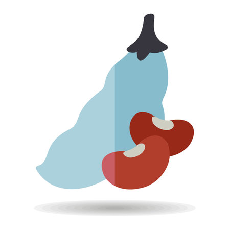 French bean isolated design vector icon. Vegetable sign. Graph symbol for food and drinks web site, apps design, mobile apps and print media, logo, UIのイラスト素材