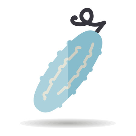 Cucumber isolated design vector icon. Vegetable sign. Graph symbol for food and drinks web site, apps design, mobile apps and print media, logo, UIのイラスト素材