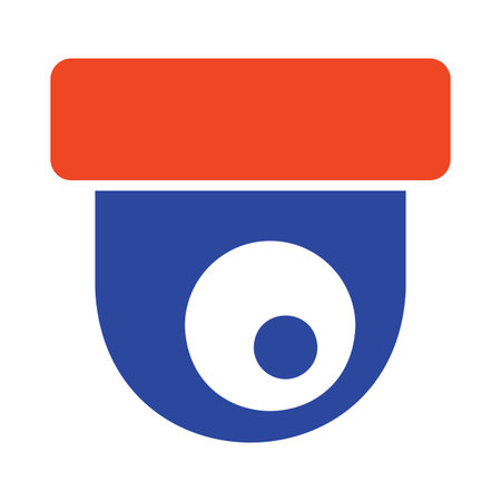 Dome camera vector icon. CCTV, security ceiling video round camera, surveillance sign. Security...