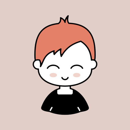 Man boy character face avatar vector icon. Avatar character portrait signs. Graph symbol for your...