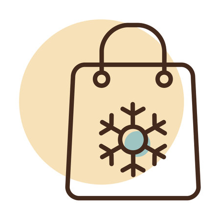 Winter shopping bag vector icon. Winter sign. Graph symbol for event and holiday web site and apps design, logo, app, UIのイラスト素材