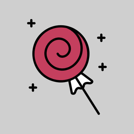 Lollipop sweet confectionery vector icon. Winter sign. Graph symbol for event and holiday web site and apps design, logo, app, UIのイラスト素材