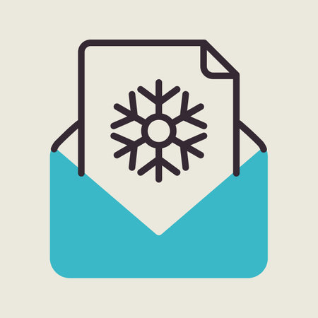 Open envelope and card merry Christmas vector icon. Winter sign. Graph symbol for event and holiday web site and apps design, logo, app, UIのイラスト素材