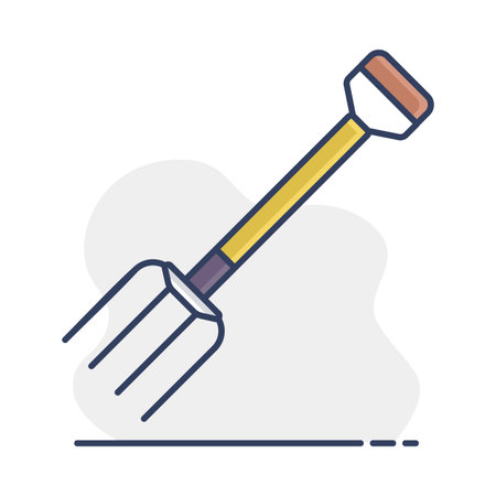 Garden pitchfork isolated vector icon. Graph symbol for agriculture, garden and plants web site and apps design, logo, app, UIのイラスト素材
