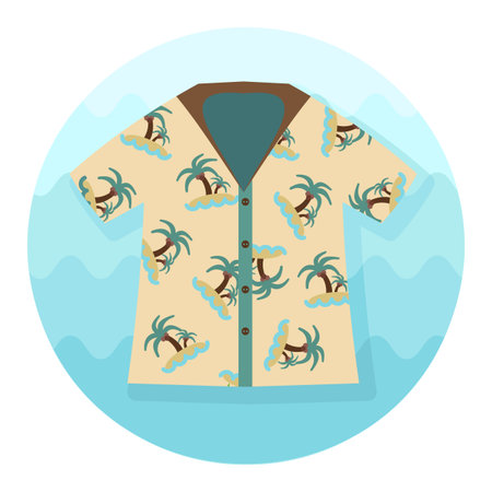 Hawaiian Shirt with palm tree vector icon. Beach. Summer. Summertime. Holiday. Vacation, eps 10のイラスト素材