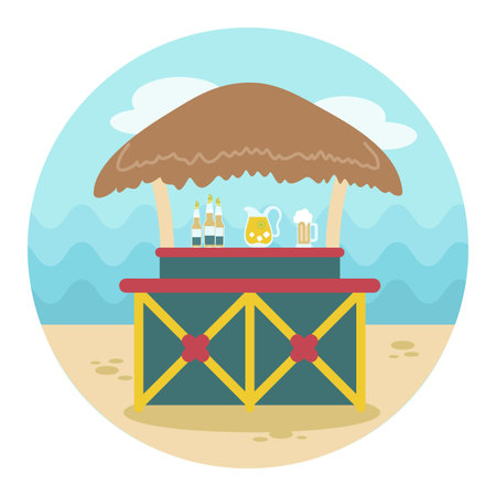 Cafe Bar bungalows on the beach vector icon. Beach. Summer. Summertime. Holiday. Vacation, eps 10のイラスト素材