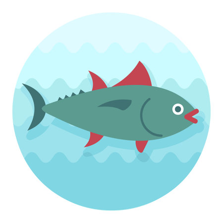 Tuna vector icon. Fishing. Summer. Summertime. Holiday. Vacation, eps 10のイラスト素材