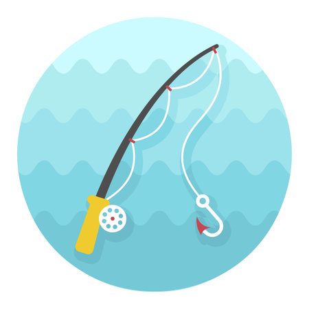 Fishing Rod vector icon. Beach. Summer. Summertime. Holiday. Vacation, eps 10のイラスト素材