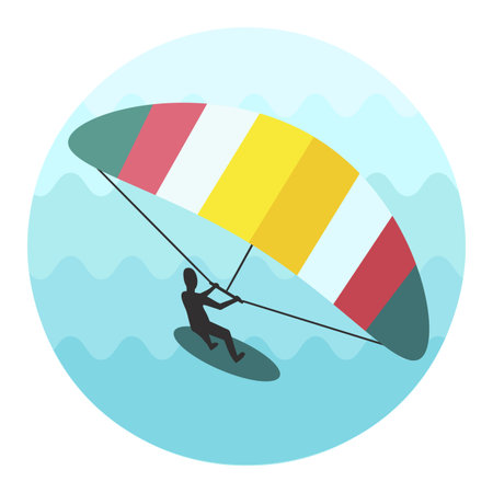 Kite boarding. Kite surfing vector icon. Beach. Summer. Summertime. Holiday. Vacation, eps 10のイラスト素材