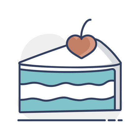 Peace of cake with heart isolated icon. Vector illustration, romance elements. Sticker, patch, badge, card for marriage, valentineのイラスト素材