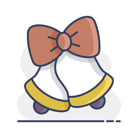 Wedding, Christmas bells isolated icon. Vector illustration, romance elements. Sticker, patch, badge, card for marriage, valentineのイラスト素材