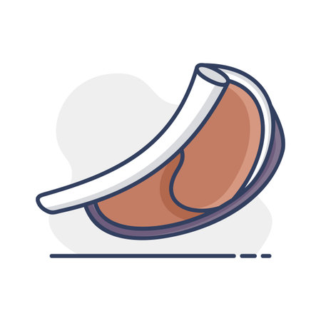 Minimalistic flat vector icon of a fresh raw rib steak, perfect for barbecue promotions, recipe sites, or butcher shop designs.のイラスト素材