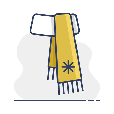 Winter scarf vector isolated icon. Winter sign. Graph symbol for travel and tourism web site and apps design, logo, app, UIのイラスト素材