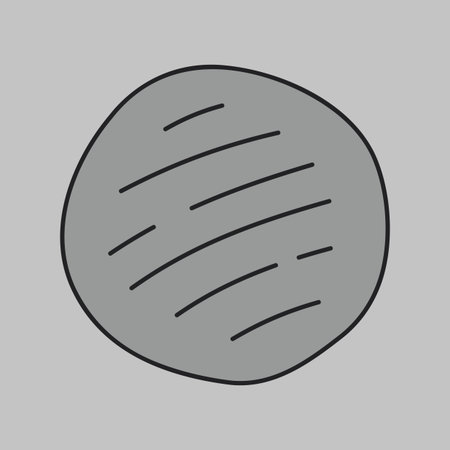 A simple icon of a traditional pita flatbread. Designed in a clean, modern, grayscale outline style. Ideal for menus, food apps, and Mediterranean cuisine websites.のイラスト素材